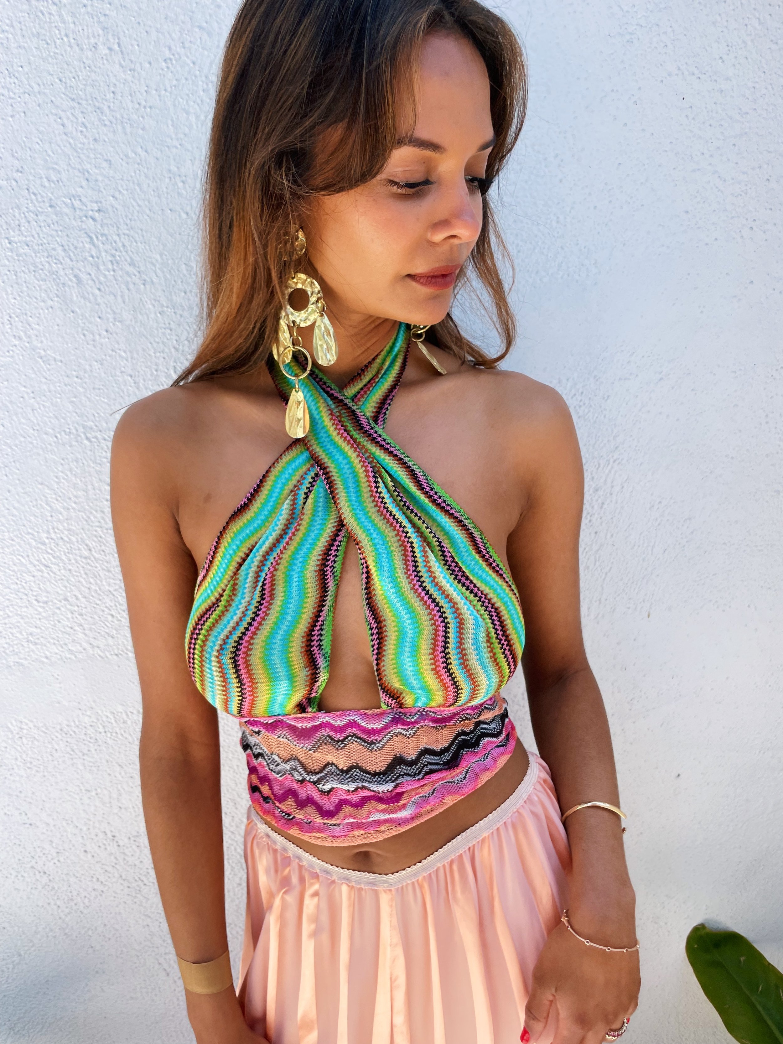 Reworked Missoni Halter in Watermelon Wave — Madly Vintage